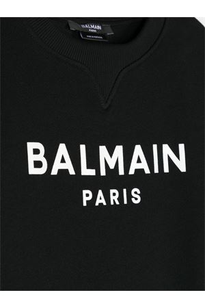 Cotton Sweatshirt Black BALMAIN PARIS KIDS | BS4R20Z0001930BC